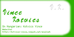 vince kotvics business card